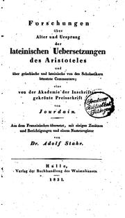 Cover of: Forschungen über Alter und Ursprung der lateinischen Uebersetzungen des ...