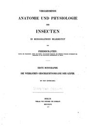 Cover of: Vergleichende Anatomie und Physiologie der Insecten in Monographien bearbeitet