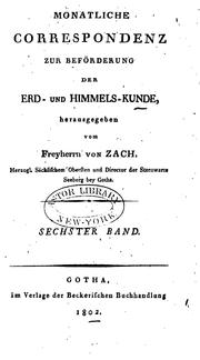 Monatliche Correspondenz zur Beförderung der Erd- und Himmels- Kunde