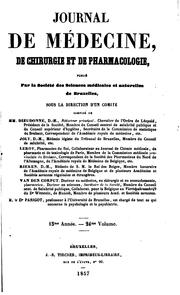 Cover of: Journal de médecine, de chirurgie et de pharmacologie