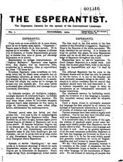 Cover of: Esperantist: Esperanto gazette for spread of international language