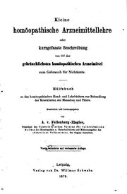 Kleine homöopathische Arzneimittellehre; oder, kurzgefasste Beschreibung von ... by Albert von Fellenberg -Ziegler