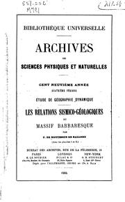 Cover of: ...Étude de géographie dynamique: Les relations sismico-géologiques du massif barbaresque