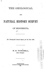 Cover of: Annual Report - Geological and Natural History Survey of Minnesota