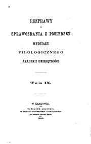 Cover of: Rozprawy Wydziału Filologicznego