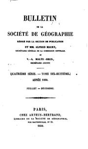 Cover of: Bulletin de la Société de géographie