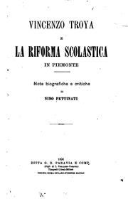 Vincenzo Troya e la riforma scolastica in Piemonte by Nino Pettinati