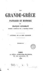 Cover of: La Grande-Grèce, paysages et histoire