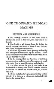 Cover of: One thousand medical maxims and surgical hints