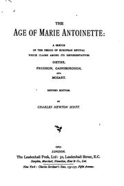 Cover of: The Age of Marie Antoinette: A Sketch of the Period of European Revival ... by 