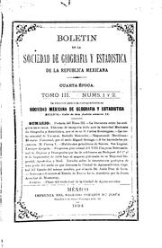 Cover of: Boletín de la Sociedad de Geografía y Estadística de la República Mexicana by 