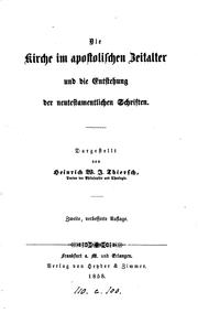 Cover of: Die Kirche im apostolischen Zeitalter und die Entstehung der neutestamentlichen Schriften