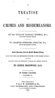 Cover of: A Treatise on Crimes and Misdemeanors