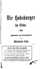 Die Habsburger im Liede by Wladimir Kuk