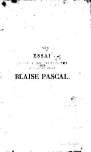 Cover of: Essai sur Blaise Pascal by 