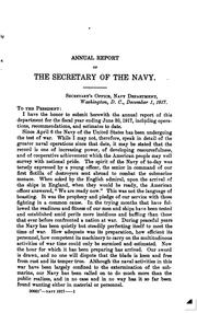 Cover of: Annual Reports of the Navy Department: Report of the Secretary of the Navy | 