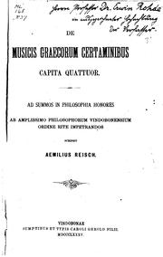 Cover of: De musicis Graecorum certaminibus capita quattuor...
