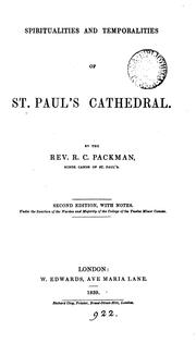 Cover of: Spiritualities and temporalities of St. Paul's cathedral