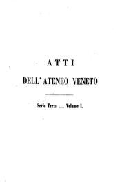 Cover of: Ateneo Veneto: revista di scienze, lettere ed arti.