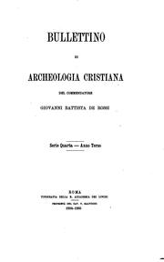Cover of: Bullettino di archeologia cristiana