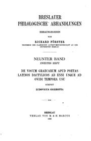 Cover of: Breslauer philologische Abhandlungen by 