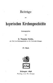 Cover of: Beiträge zur bayerischen Kirchengeschichte by 