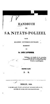 Cover of: Handbuch der Sanitäts-polizei: Nach eigenen Untersuchungen