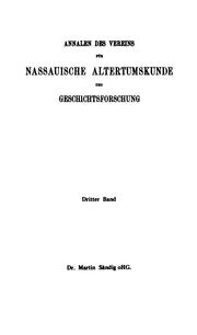 Cover of: Nassauische Annalen: Jahrbuch des Vereins für Nassauische Altertumskunde und Geschichtsforschung by 