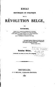 Cover of: Essai historique et politique sur la révolution belge