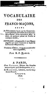 Vocabulaire de francs-maçons ... by Etienne François Bazot