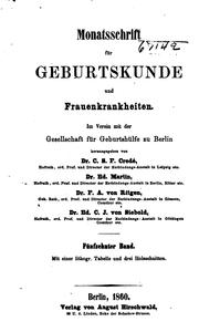 Cover of: Monatsschrift für Geburtskunde und Frauenkrankheiten by 