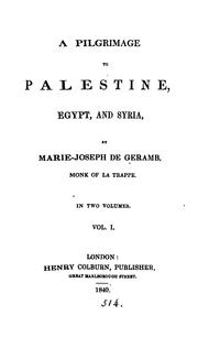 Cover of: A pilgrimage to Palestine, Egypt and Syria