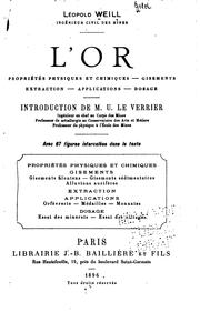 Cover of: L'or: propriétés physiques et chimiques : gisements, extraction, applications, dosage by 