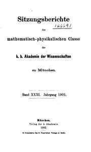 Cover of: Sitzungsberichte der mathematisch-naturwissenschaftlichen Klasse der bayerischen Akademie der ... by 