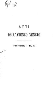 Cover of: Ateneo Veneto: revista di scienze, lettere ed arti.