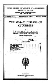 Cover of: The Mosaic Disease of Cucurbits