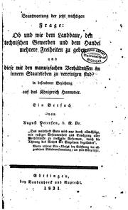 Cover of: Beantwortung der jetzt wichtigen Frage: ob und wie dem Landbaue: Den ...