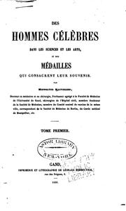 Cover of Des hommes célèbres dans les sciences et les arts et des médailles qui consacrent leur souvenir by hippolyto kluyskens