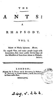 The ants, a rhapsody [signed Dermot O'Pheilly]. by Dermot O'Pheilly