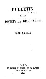 Cover of: Bulletin de la Société de géographie