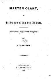 Marten Clant, ef de swerveling fen Boxum: Historisk-romantisk forhael by P. Bleeksma