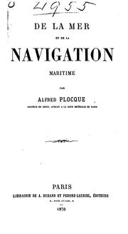 Cover of: De la mer et de la navigation maritime by 