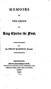 Cover of: Memoirs of the Reign of King Charles the First | 