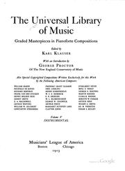 Cover of: The universal library of music: graded masterpieces in pianoforte compositions