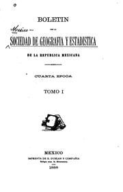 Cover of: Boletín de la Sociedad de Geografía y Estadística de la República Mexicana