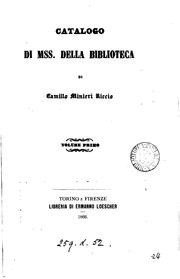 Cover of: Catalogo Di Mss. Della Biblioteca