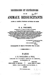 Cover of: Recherches et expériences sur les animaux ressuscitants: faites au muséum d ...