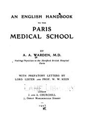 Cover of: English handbook to the Paris Medical School