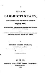 Cover of: A Popular Law-dictionary, Familiarly Explaining the Terms and Nature of English Law: Adapted to ...