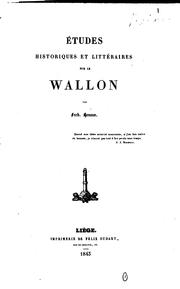 Cover of: Études historiques et littéraires sur le wallon